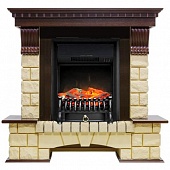 Каминокомплект Royal Flame Pierre Luxe шампань (темный дуб)+Fobos FX Black