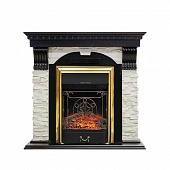 Каминокомплект Royal Flame Dublin арочный сланец белый (темный дуб)+Majestic FX Brass